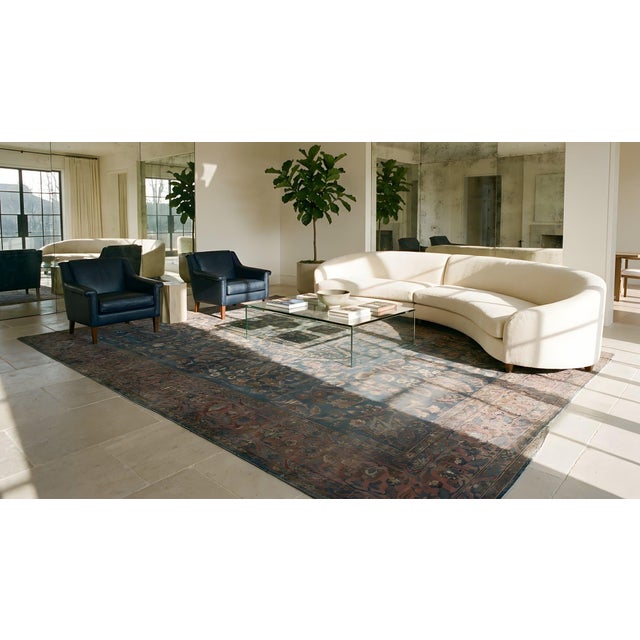 Soft Neutral Earth Tone Colored Allover-Floral Design Khorassan Style Antique Persian Moud Rug For Sale - Image 13 of 15