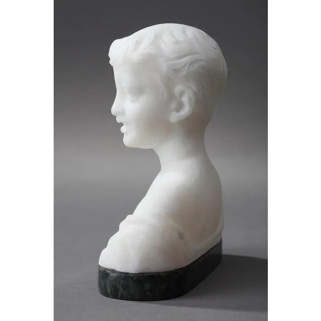 Small Alabaster Bust of Young Boy For Sale - Image 5 of 18
