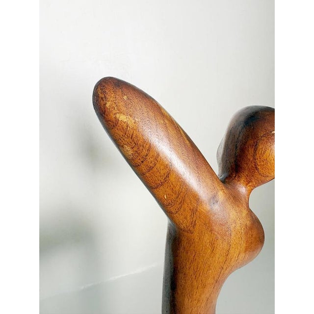 Wood Wooden Sculpture of a Woman, France, 1960s For Sale - Image 7 of 12