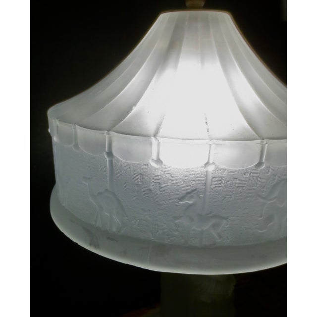 Baby Blue L. E. Smith Lamp Circus and Clown Circa 30s For Sale - Image 8 of 18