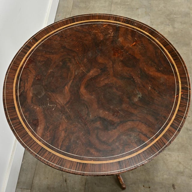 Gustavian (Swedish) Swedish 19th Century Grain Painted Spinning Tilt-Top Table For Sale - Image 3 of 9