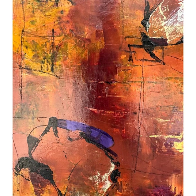 Vintage Abstract Expressionist Oil Painting on Canvas For Sale - Image 11 of 12