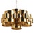 Executed in polished brass, this sculptural chandelier exemplifies the bold organic modernism and distinctive handcrafted...