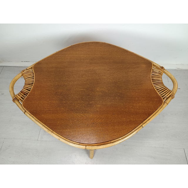 Vintage Rattan Coffee Table, 1950s For Sale - Image 3 of 14