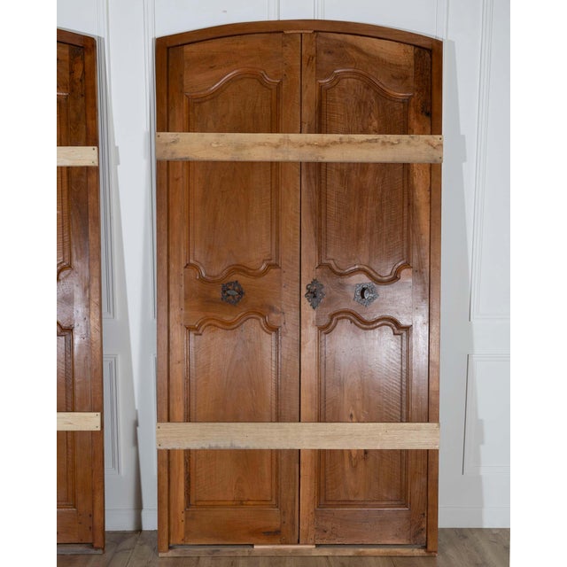18th Century Two Pairs of 18th-Century French Walnut Communication Doors For Sale - Image 5 of 17