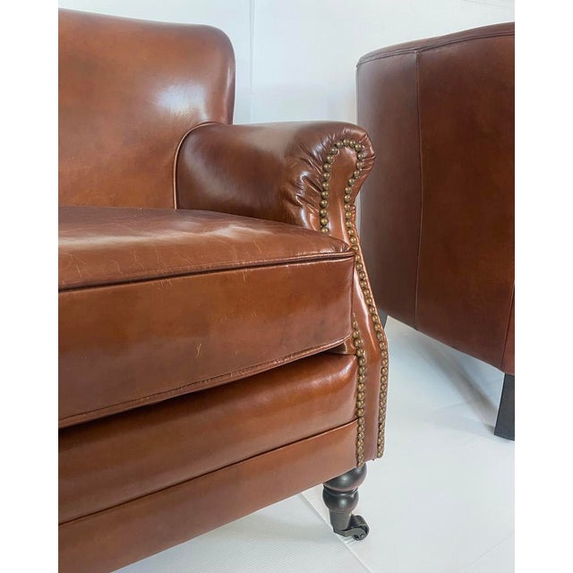 Brown Leather Club Chair, 1990s For Sale - Image 6 of 15