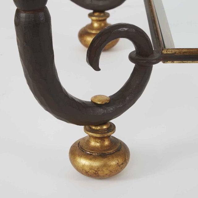 1980s Rectangular Crystal and Iron Coffee Table, 1980s For Sale - Image 5 of 9