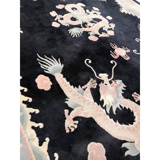 Chinese Dragon Rug in Wool For Sale - Image 6 of 9