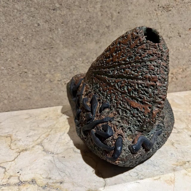 1970s Studio Pottery Abstract Textured Triangular Object For Sale In San Diego - Image 6 of 12