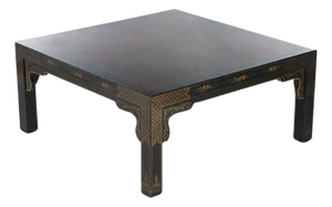 Drexel Heritage Mahogany and Ebonized Chinoiserie Decorated Low Table C1950