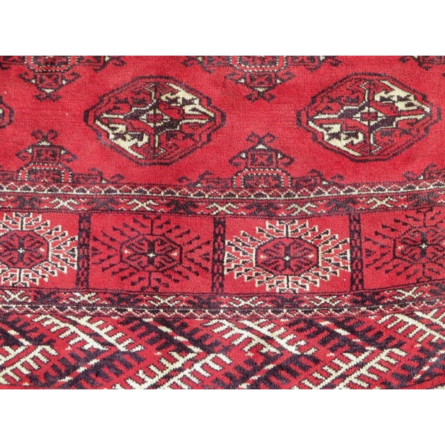 1960s Vintage Bukhara Area Rug - 91"x121" For Sale - Image 9 of 12