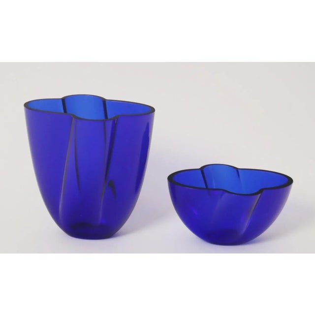 Hand-Blown Royal Blue Vases by Holmegaard, 1980s, Set of 2, in Flawless conditions. Designed 1970 to 1979 I have official...