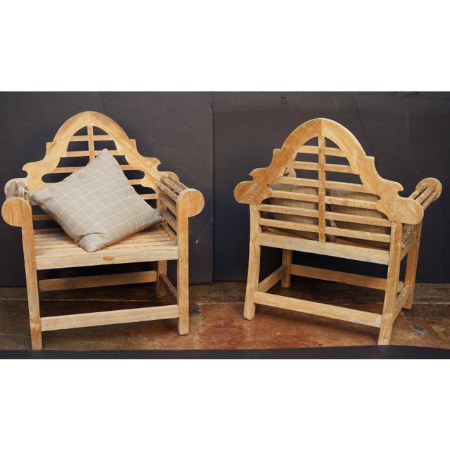Lutyens Style Garden Chair of Teak For Sale - Image 4 of 12