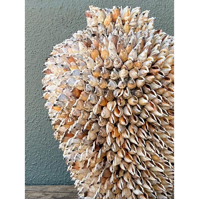 Mid-Century Modern Vintage Shell Covered Sculpture For Sale - Image 3 of 12