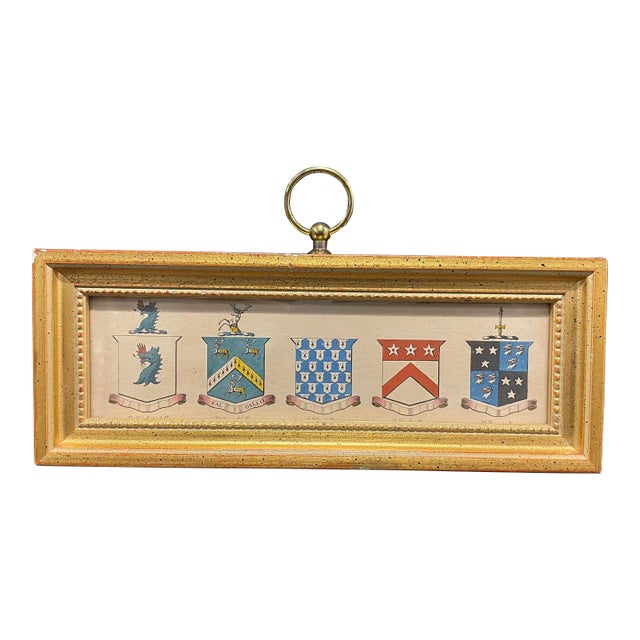 Antique Framed Heraldry Engraving For Sale