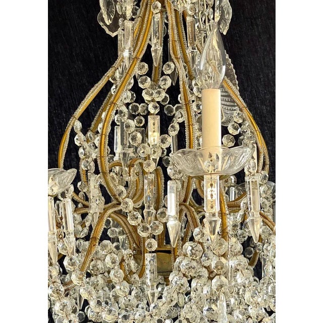 Silver James Moder Crystal Venetian Style Chandelier. For Sale - Image 8 of 13