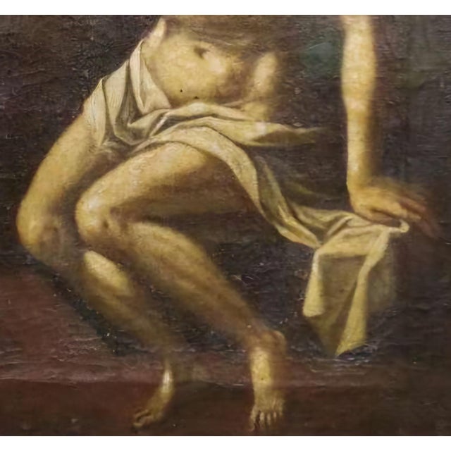 Brown Baroque Oil on Canvas, Neapolitan School, Early 18th Century For Sale - Image 8 of 11