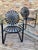 pair of francois carre cantilever garden rocking chair,in semi-gloss black c.1930’s French art deco wrought iron & spring...