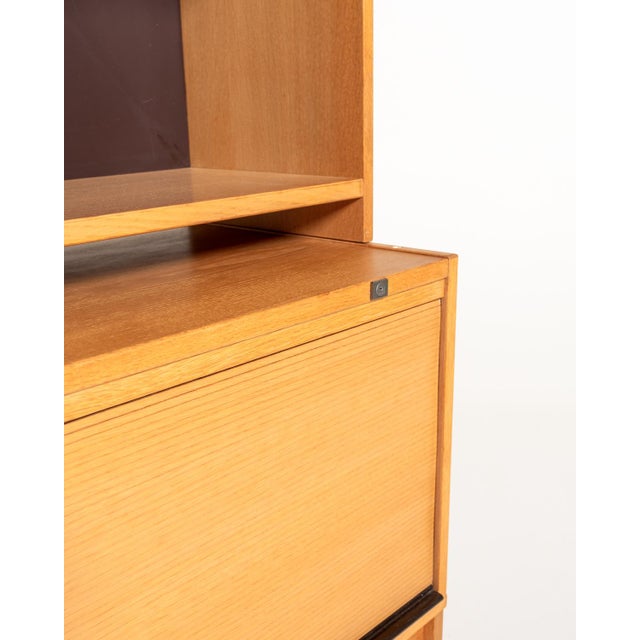 Scandinavian Oak Bookcase with Shutter, 1960s For Sale - Image 10 of 12