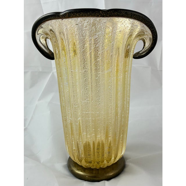 2000 - 2009 Rare Signed 2001 Andrea Donà Murano Exhibition Vase - Dual-Color & 24k Gold - Alberto Dona For Sale - Image 5 of 12