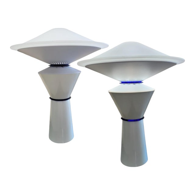 Flos by Pier Giuseppe Ramella for Arteluce "Giada" Post-Modern Lamps - A Pair For Sale