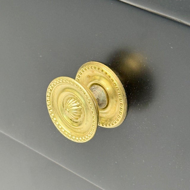 Charak, Hollywood Regency Style, Dresser, Black Painted Wood, Brass, Usa, 1962 For Sale - Image 9 of 11