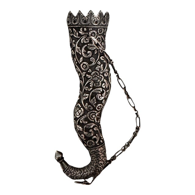 Late 19th Century Silver Victorian Repoussé Silver Cornucopia Posy Holder For Sale