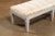 Cream Swedish Neoclassical Style 1880s Painted Wood Bench with Carved Waterleaf Motifs For Sale - Image 8 of 12