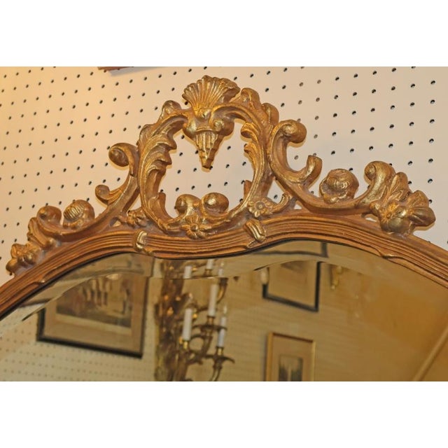 Large Gold French Louis XV Style Beveled Glass Mirror Possibly Friedman Brothers For Sale In New York - Image 6 of 10