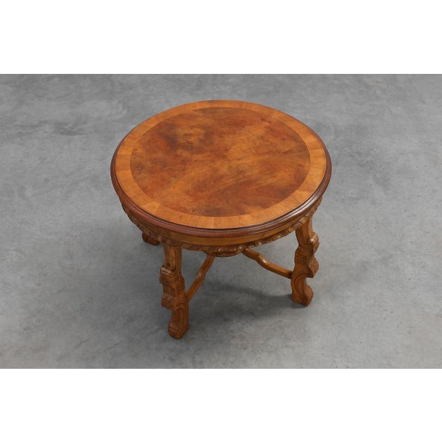 Renaissance Round Walnut Coffee Table, France, Late 19th Century For Sale - Image 9 of 12