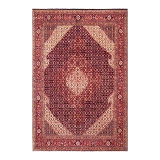 Boho Chic Persian Tabriz Mahi Blue/Red Wool Rug - 9'11'' X 12'6'' For Sale