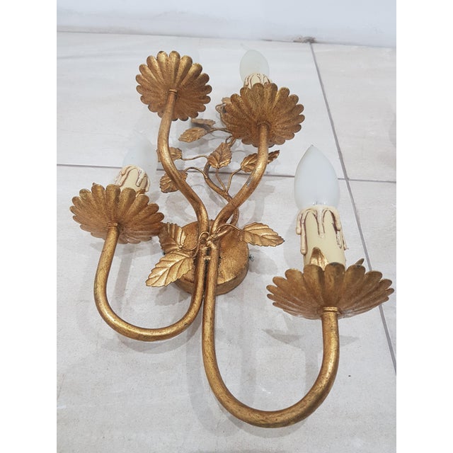 Hollywood Regency Hollywood Regency Wall Lamps in the style of Coco Chanel, France, 1960s, Set of 2 For Sale - Image 3 of 10