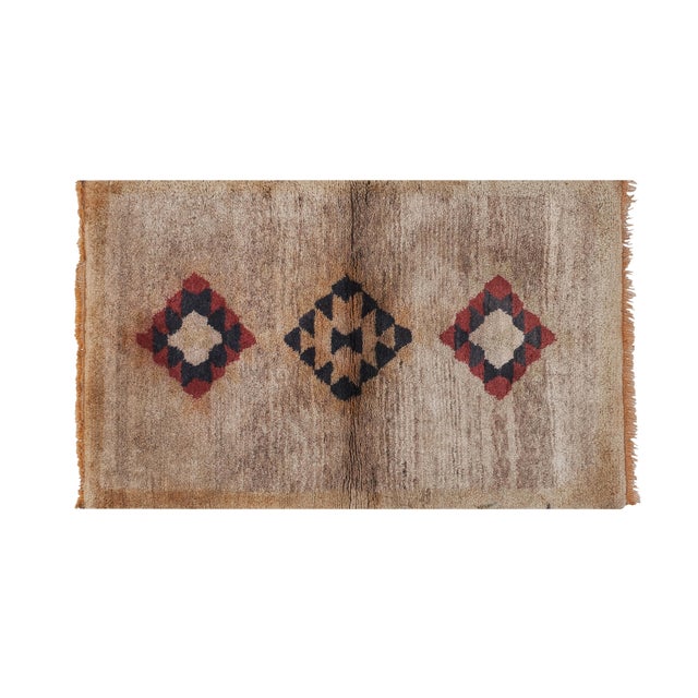 Vintage Angora Wool Turkish Shaggy Rug 3'1'' X 4'9'' 31" x 264" /94 x 150 Cm Hand woven with high quality pure wool...