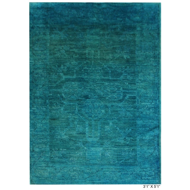 Hand Knotted Overdyed Oushak Rug - 3'2" x 5'11" For Sale - Image 4 of 4