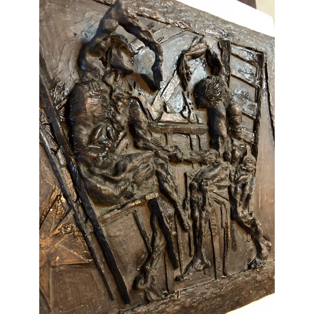 Unknown, Large Bronze Bas Relief Danse Macabre Expressionist Sculpture Totentantz For Sale - Image 4 of 10