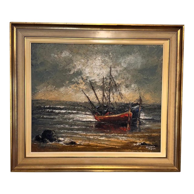 Original Oil Painting of Ship For Sale