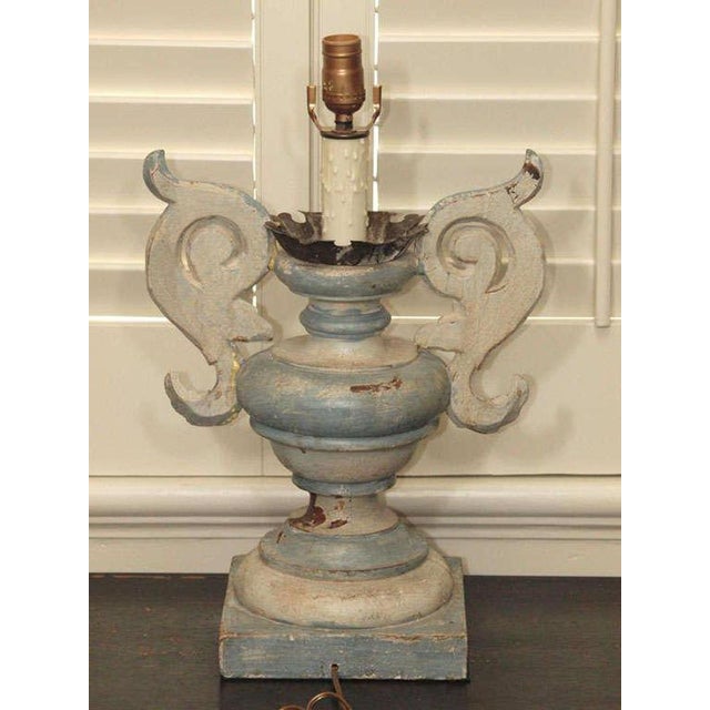 Italian Wood Carved Lamps - a Pair For Sale - Image 9 of 9