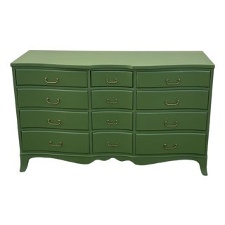 Late 20th Century Green Dresser of Twelve Drawers For Sale