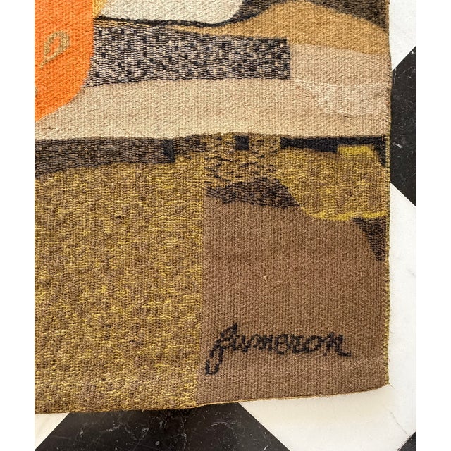 Forest Green Wool Tapestry from René Fumeron For Sale - Image 8 of 9