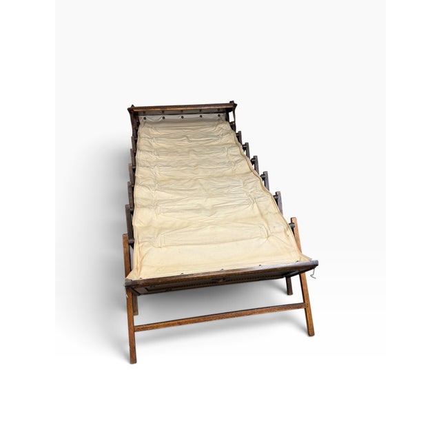 Antique Folding Campaign Bed, 1900 For Sale - Image 4 of 12
