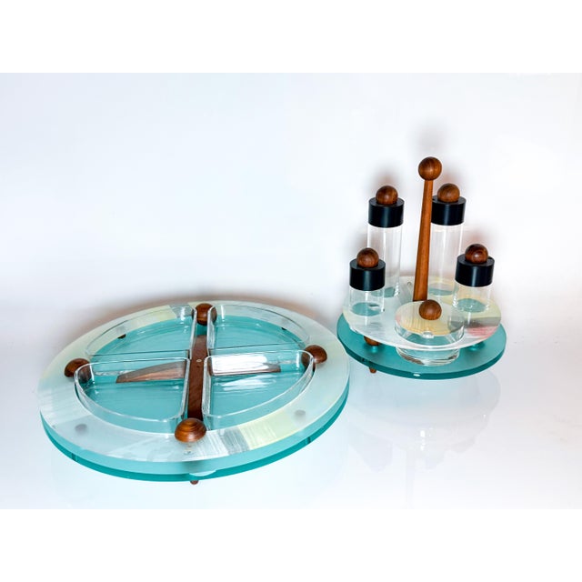 1980s Appetizer Tray and Condiment Set by Ennio Pasini for Rede Guzzini, 1980s, Set of 2 For Sale - Image 5 of 18