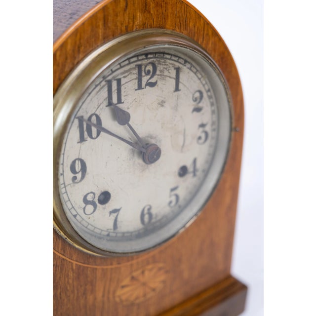Light Mahogany Marquetry Carmine Clock, 1920s For Sale - Image 9 of 10