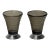 Art Deco Vases of Ribbed Smoked Glass and Chrome - From France (Two Available) For Sale