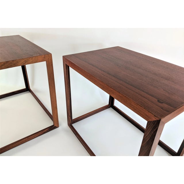 Interlocking Danish Mid Century Vitre of Denmark Pair of Cube Tables For Sale - Image 11 of 13