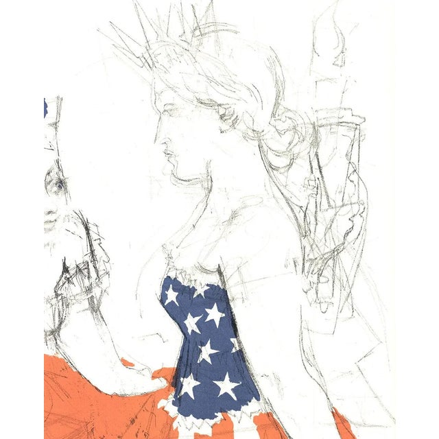 Contemporary 1967 Jack Levine 'Marianne & The Goddess of Liberty' Contemporary USA Lithograph For Sale - Image 3 of 5