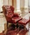 Traditional 1990s Chesterfield Leather Wingback Chair With a Matching Ottoman by Ethan Allen For Sale - Image 3 of 12