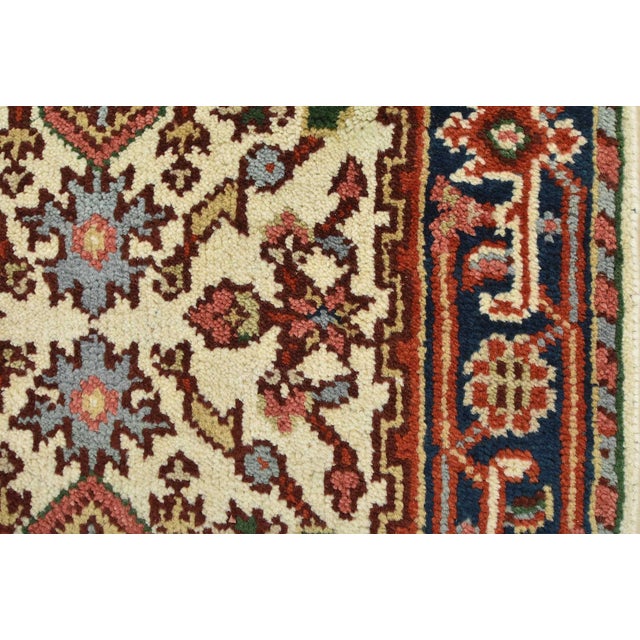 Ivory Heriz Runner 2’7” X 18’1” Ivory Wool Tribal Hand-Knotted Oriental Rug For Sale - Image 8 of 13