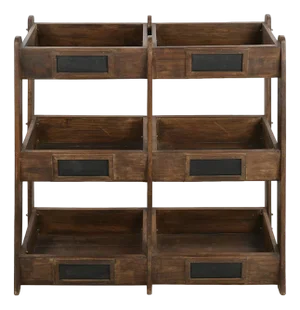 Wooden Storage Shelves, Set of 6