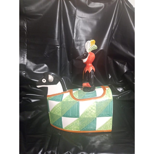 Postmodern Harlequin Teapot from Cerámicas Benlloch, Manises Spain, 1999, Set of 2 For Sale - Image 3 of 8