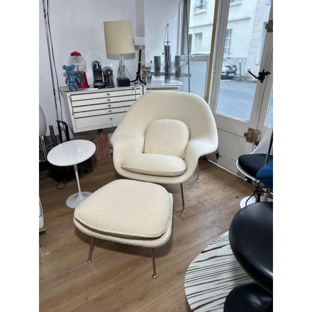 Set of Womb Chair and Ottoman by Eero Saarinen for Knoll International, 2010s For Sale - Image 6 of 15
